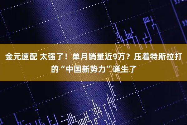 金元速配 太强了！单月销量近9万？压着特斯拉打的“中国新势力”诞生了