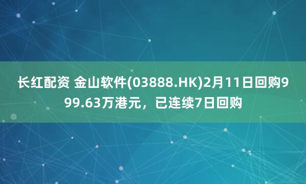 长红配资 金山软件(03888.HK)2月11日回购999.63万港元，已连续7日回购